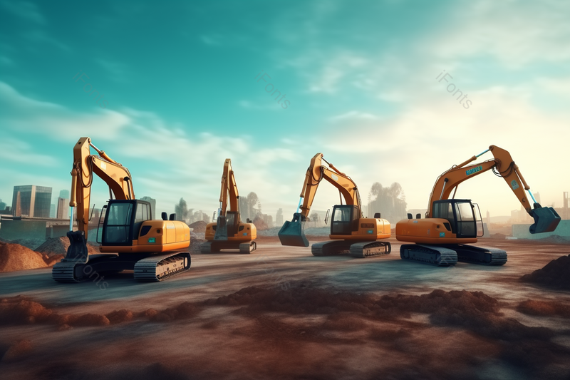 建筑工地推土机作业中经济发展商业金融服务实拍摄影图,高清,摄影图,摄影图片,图片大全,摄影图免费下载